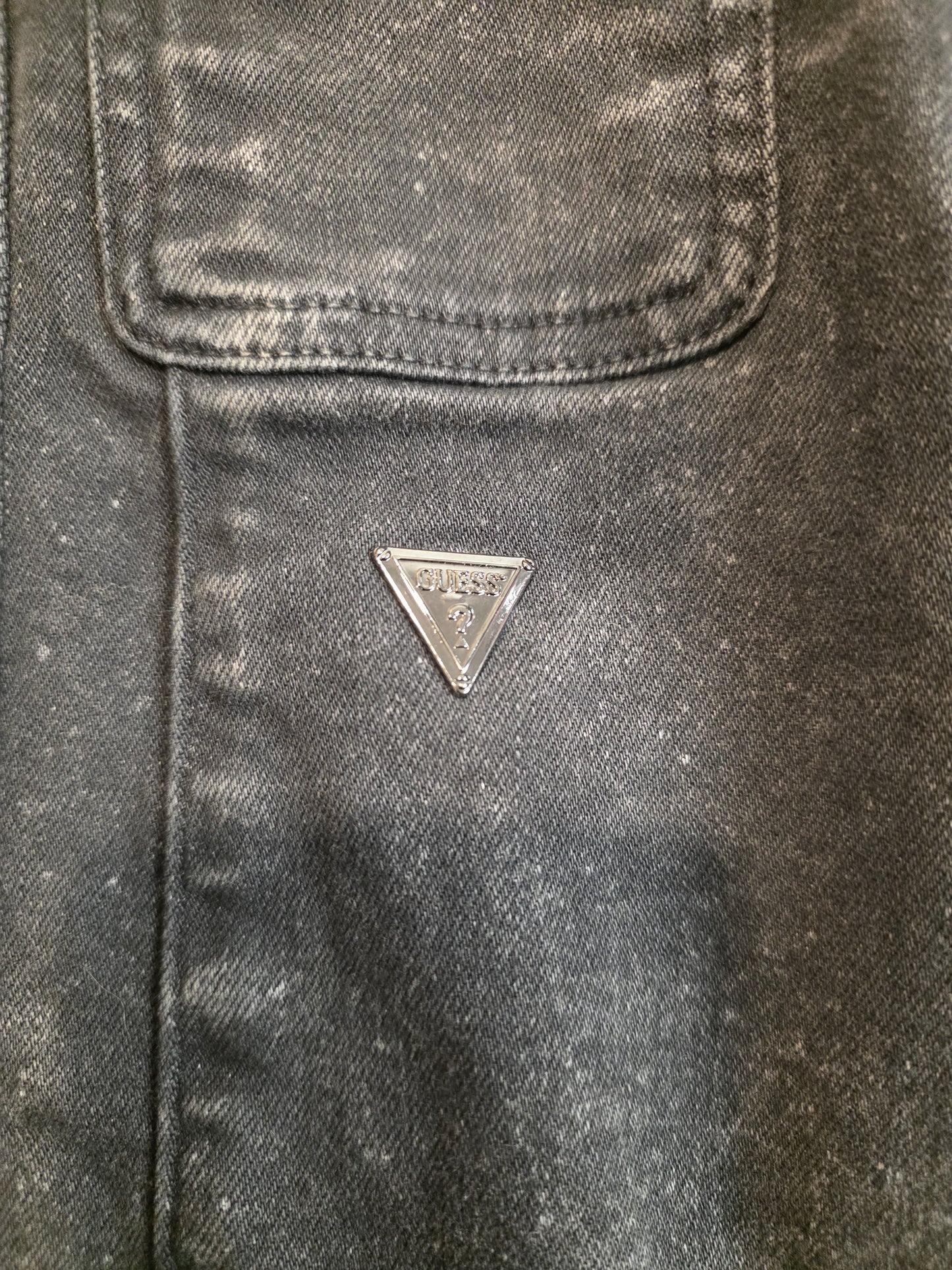 Kids’ Black Acid-Washed Denim Jacket