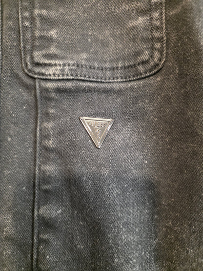 Kids’ Black Acid-Washed Denim Jacket