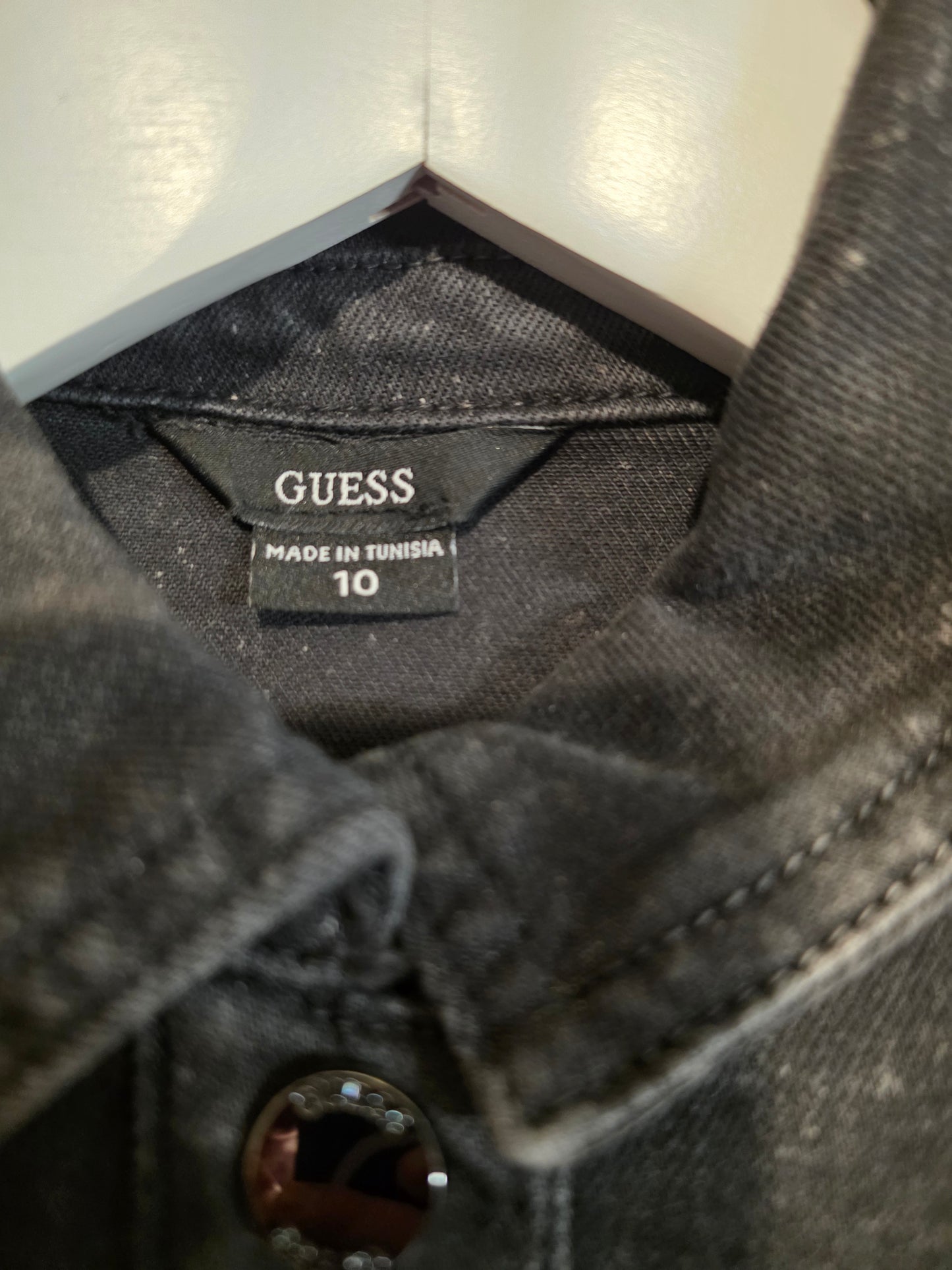 Kids’ Black Acid-Washed Denim Jacket