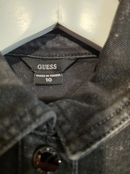 Kids’ Black Acid-Washed Denim Jacket